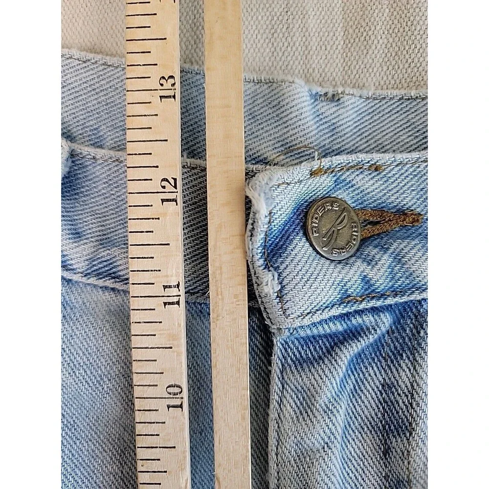 Vtg Riders Jeans Mens 34x33 * Distressed Destroyed Cotton Light Blue High Rise‎